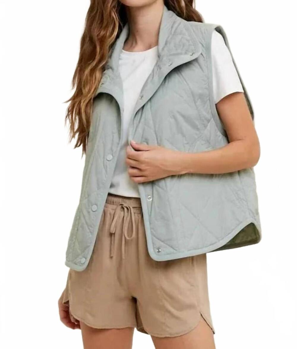 NEW WISHLIST raleigh quilted vest in sage